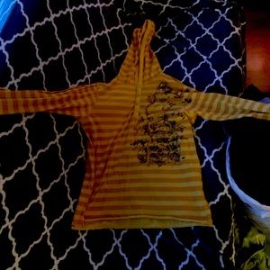 Yellow striped hoodie